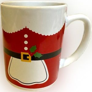 MRS SANTA CLAUS COFFEE TEA SOUP GIFT MUG HOLIDAY CHRISTMAS PARTY RED WHITE CUP